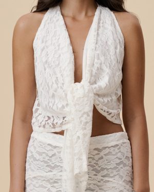 Wrap Lace Top - White